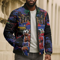 Personalized Haiti Soccer Pride Bomber Puffer Jacket Ayiti Nan Mondyal 2026