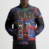 Personalized Haiti Soccer Pride Bomber Puffer Jacket Ayiti Nan Mondyal 2026