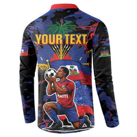 Personalized Haiti Soccer Pride Button Sweatshirt Ayiti Nan Mondyal 2026