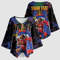 Personalized Haiti Soccer Pride Kimono Sleeve Blouse Ayiti Nan Mondyal 2026