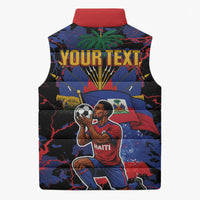 Personalized Haiti Soccer Pride Sleeveless Puffer Jacket Ayiti Nan Mondyal 2026