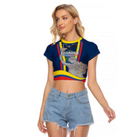 Ecuador Independence Day Raglan Cropped T Shirt Monumento a la Independencia Quito 10th August - Wonder Print Shop