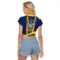 Ecuador Independence Day Raglan Cropped T Shirt Monumento a la Independencia Quito 10th August - Wonder Print Shop