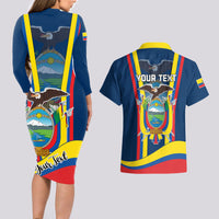 Custom Ecuador Independence Day Couples Matching Long Sleeve Bodycon Dress and Hawaiian Shirt Monumento a la Independencia Quito 10th August - Wonder Print Shop