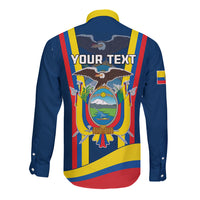 Custom Ecuador Independence Day Long Sleeve Button Shirt Monumento a la Independencia Quito 10th August - Wonder Print Shop