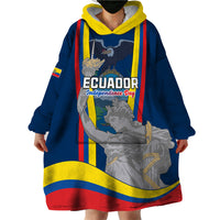 Custom Ecuador Independence Day Wearable Blanket Hoodie Monumento a la Independencia Quito 10th August - Wonder Print Shop