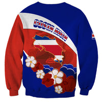 Costa Rica Sweatshirt Costa Rica Coat Of Arms With Flowers - Wonder Print Shop