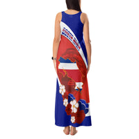 Costa Rica Tank Maxi Dress Costa Rica Coat Of Arms With Flowers - Wonder Print Shop