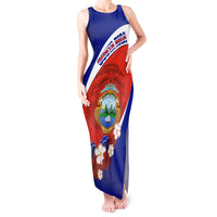 Personalised Costa Rica Tank Maxi Dress Costa Rica Coat Of Arms With Flowers - Wonder Print Shop