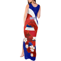 Personalised Costa Rica Tank Maxi Dress Costa Rica Coat Of Arms With Flowers - Wonder Print Shop