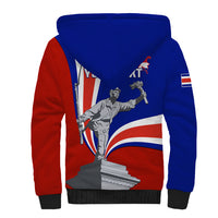 Personalised Costa Rica Independence Day Sherpa Hoodie Juan Santamaria National Hero - Wonder Print Shop