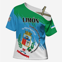 Personalized Costa Rica Limón Province Cross Shoulder Shirt Donde Quiera Que Voy Limonense Soy - Wonder Print Shop