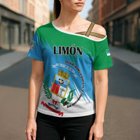 Personalized Costa Rica Limón Province Cross Shoulder Shirt Donde Quiera Que Voy Limonense Soy - Wonder Print Shop