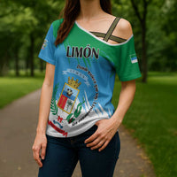 Personalized Costa Rica Limón Province Cross Shoulder Shirt Donde Quiera Que Voy Limonense Soy - Wonder Print Shop