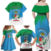 Personalized Costa Rica Limón Province Family Matching Off Shoulder Maxi Dress and Hawaiian Shirt Donde Quiera Que Voy Limonense Soy - Wonder Print Shop