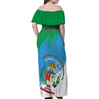 Personalized Costa Rica Limón Province Family Matching Off Shoulder Maxi Dress and Hawaiian Shirt Donde Quiera Que Voy Limonense Soy - Wonder Print Shop