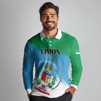Personalized Costa Rica Limón Province Long Sleeve Polo Shirt Donde Quiera Que Voy Limonense Soy - Wonder Print Shop
