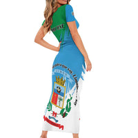 Personalized Costa Rica Limón Province Short Sleeve Bodycon Dress Donde Quiera Que Voy Limonense Soy - Wonder Print Shop
