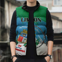 Personalized Costa Rica Limón Province Sleeveless Puffer Jacket Donde Quiera Que Voy Limonense Soy - Wonder Print Shop