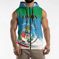 Personalized Costa Rica Limón Province Sleeveless Zip Hoodie Donde Quiera Que Voy Limonense Soy - Wonder Print Shop