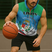 Personalized Costa Rica Limón Province Sleeveless Zip Hoodie Donde Quiera Que Voy Limonense Soy - Wonder Print Shop