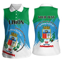Personalized Costa Rica Limón Province Women Sleeveless Polo Shirt Donde Quiera Que Voy Limonense Soy - Wonder Print Shop