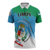 Personalized Costa Rica Limón Province Zipper Polo Shirt Donde Quiera Que Voy Limonense Soy - Wonder Print Shop
