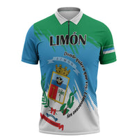 Personalized Costa Rica Limón Province Zipper Polo Shirt Donde Quiera Que Voy Limonense Soy - Wonder Print Shop