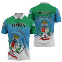 Personalized Costa Rica Limón Province Zipper Polo Shirt Donde Quiera Que Voy Limonense Soy - Wonder Print Shop