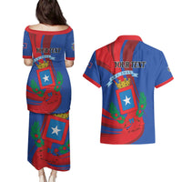 Personalized Costa Rica San José Couples Matching Puletasi and Hawaiian Shirt Ad Meliora - Wonder Print Shop