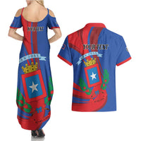 Personalized Costa Rica San José Couples Matching Summer Maxi Dress and Hawaiian Shirt Ad Meliora - Wonder Print Shop
