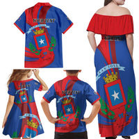 Personalized Costa Rica San José Family Matching Off Shoulder Maxi Dress and Hawaiian Shirt Ad Meliora - Wonder Print Shop