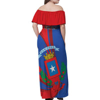 Personalized Costa Rica San José Family Matching Off Shoulder Maxi Dress and Hawaiian Shirt Ad Meliora - Wonder Print Shop