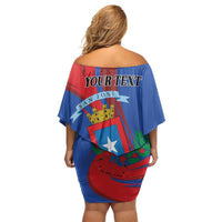 Personalized Costa Rica San José Family Matching Off Shoulder Short Dress and Hawaiian Shirt Ad Meliora - Wonder Print Shop