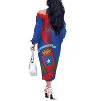 Personalized Costa Rica San José Off The Shoulder Long Sleeve Dress Ad Meliora - Wonder Print Shop