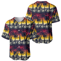 Hawaii Hibiscus Palm Tree Sunset Baseball Jersey Tropical Style - Wonder Print Shop