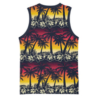 Hawaii Hibiscus Palm Tree Sunset Basketball Jersey Tropical Style - Wonder Print Shop