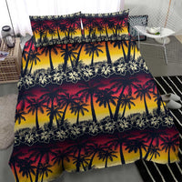 Hawaii Hibiscus Palm Tree Sunset Bedding Set Tropical Style - Wonder Print Shop