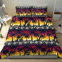 Hawaii Hibiscus Palm Tree Sunset Bedding Set Tropical Style - Wonder Print Shop