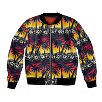 Hawaii Hibiscus Palm Tree Sunset Bomber Jacket Tropical Style - Wonder Print Shop