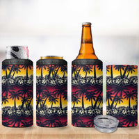 Hawaii Hibiscus Palm Tree Sunset 4 in 1 Can Cooler Tumbler Tropical Style - Wonder Print Shop
