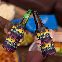 Hawaii Hibiscus Palm Tree Sunset 4 in 1 Can Cooler Tumbler Tropical Style - Wonder Print Shop