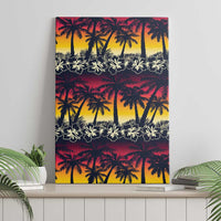 Hawaii Hibiscus Palm Tree Sunset Canvas Wall Art Tropical Style - Wonder Print Shop