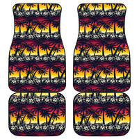 Hawaii Hibiscus Palm Tree Sunset Car Mats Tropical Style - Wonder Print Shop