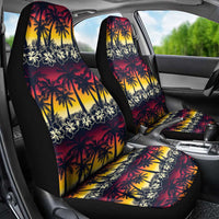 Hawaii Hibiscus Palm Tree Sunset Car Seat Cover Tropical Style - Wonder Print Shop