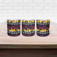 Hawaii Hibiscus Palm Tree Sunset Ceramic Mug Tropical Style - Wonder Print Shop