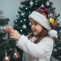 Hawaii Hibiscus Palm Tree Sunset Christmas Santa Hat Tropical Style - Wonder Print Shop