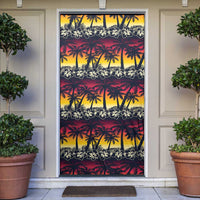 Hawaii Hibiscus Palm Tree Sunset Door Cover Tropical Style - Wonder Print Shop