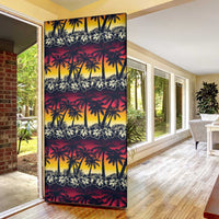 Hawaii Hibiscus Palm Tree Sunset Door Cover Tropical Style - Wonder Print Shop