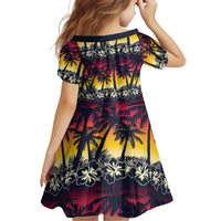 Hawaii Hibiscus Palm Tree Sunset Family Matching Tank Maxi Dress and Hawaiian Shirt Tropical Style - Wonder Print Shop